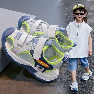 男童包头凉鞋2025夏季新款儿童沙滩鞋帅气防滑软底镂空男孩凉鞋潮