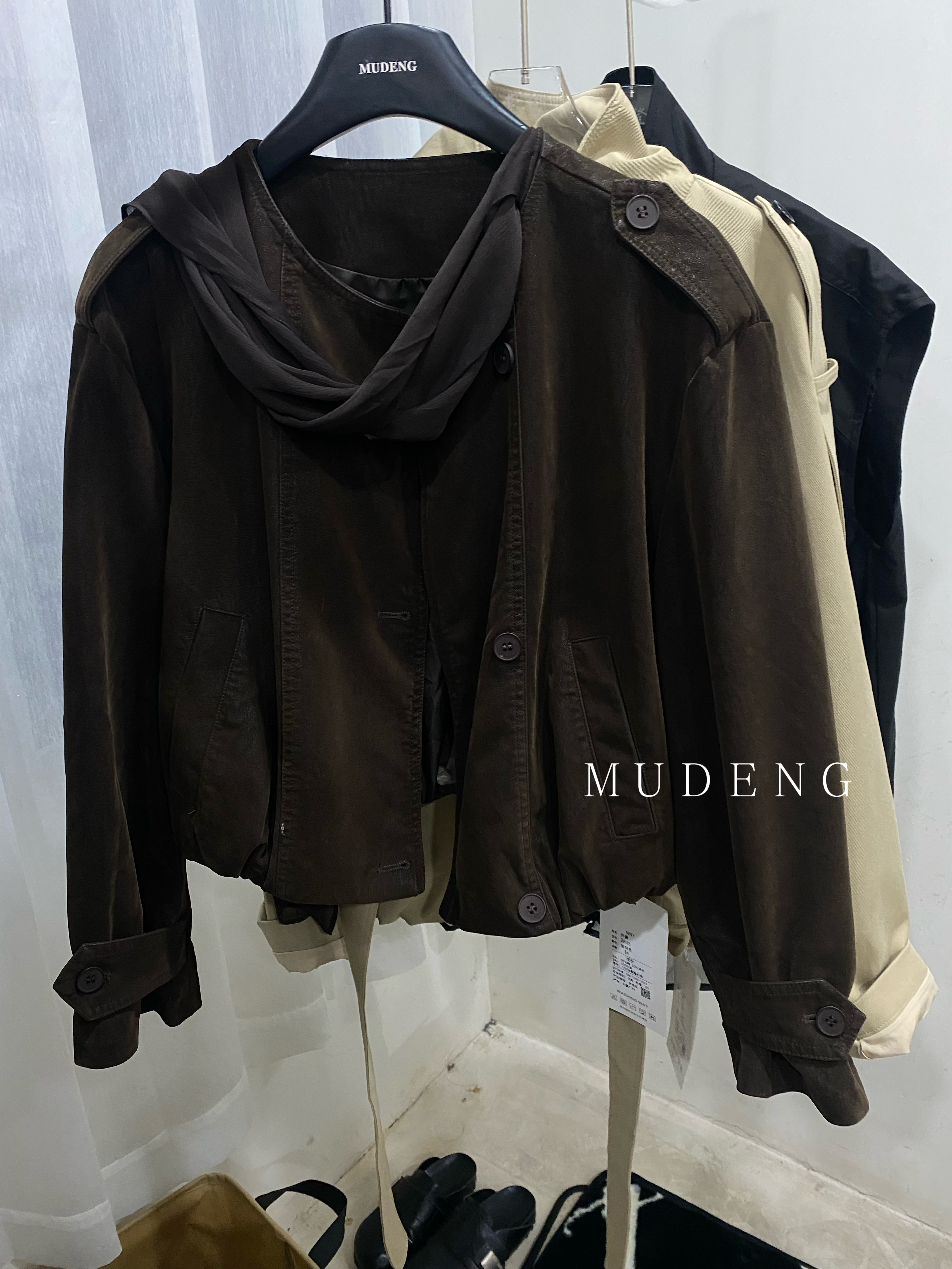 MUDENG韩国ins风小众设皮衣