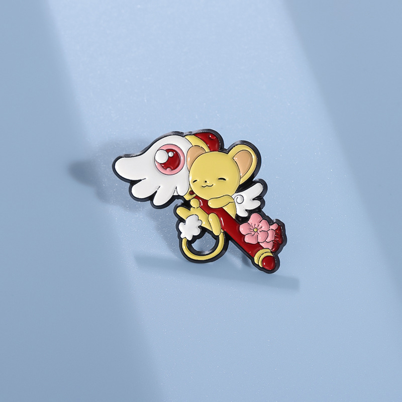 小可魔法棒胸针可爱鸟头樱花徽章