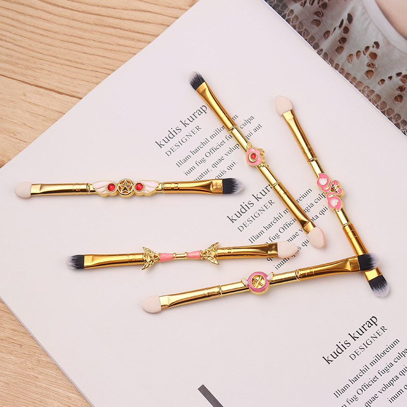 mumu良品魔卡少女小樱双头眼影刷海绵棒美少女战士化妆刷动漫周边