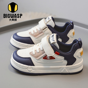 皮面防水中大童儿童运动鞋 大黄蜂童鞋 春秋款 春季 男童鞋 子2026新款