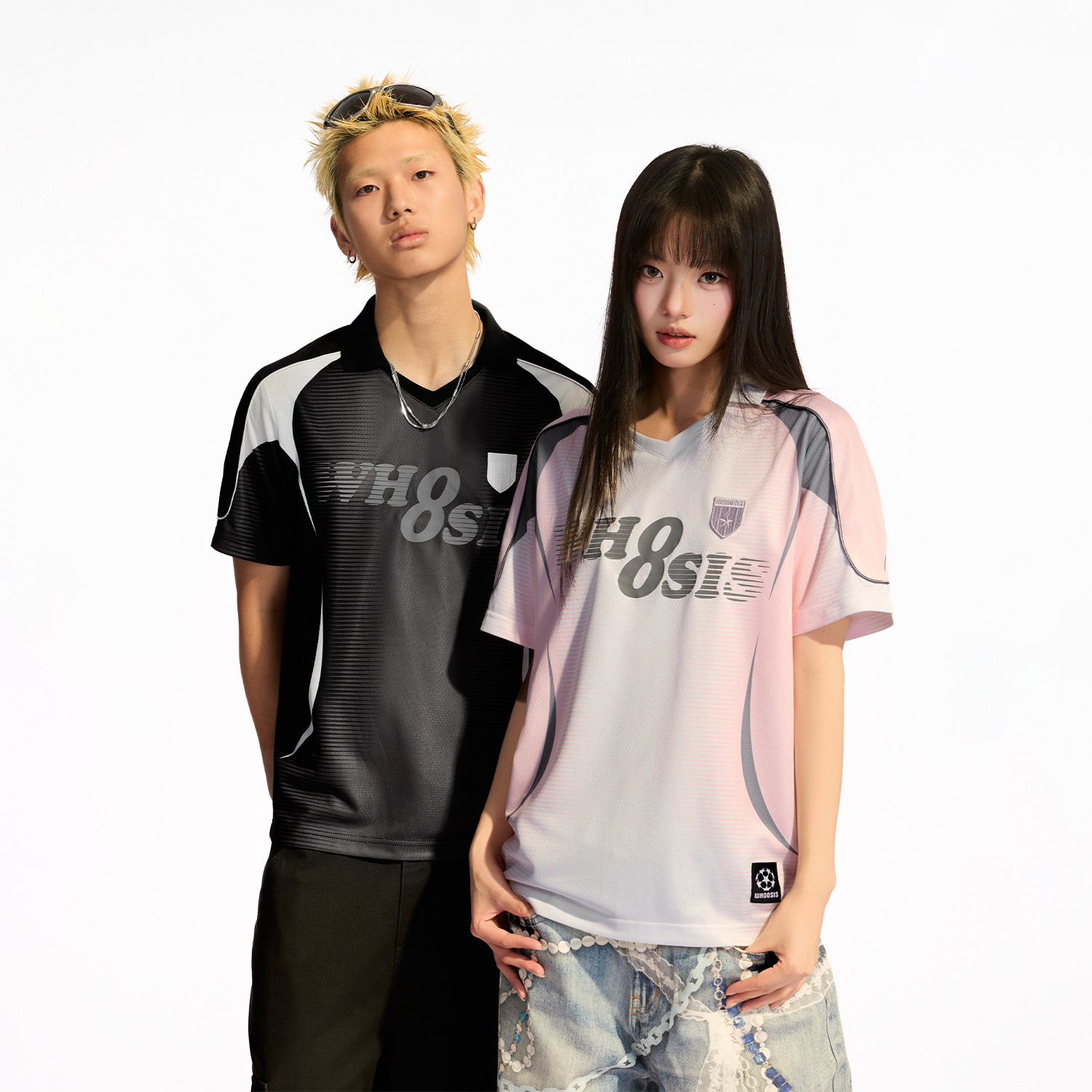 WHOOSIS（不知其名）反光印花满印足球服夏季运动校园情侣男女潮