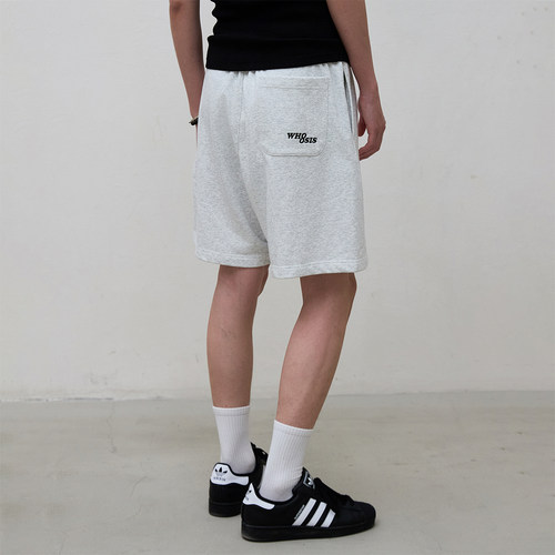 WHOOSIS（不知其名）刺绣五分卫裤夏季短裤美式街头简约百搭男女