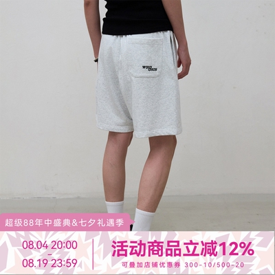WHOOSIS（不知其名）刺绣五分卫裤夏季短裤美式街头简约百搭男女