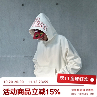 WHOOSIS（不知其名）刺绣logo帽衫连帽卫衣秋冬经典百搭简约男女
