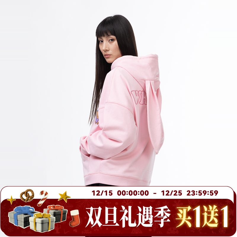 WHOOSIS（不知其名）小熊时光机挂件系列拉链帽衫外套街头潮流男