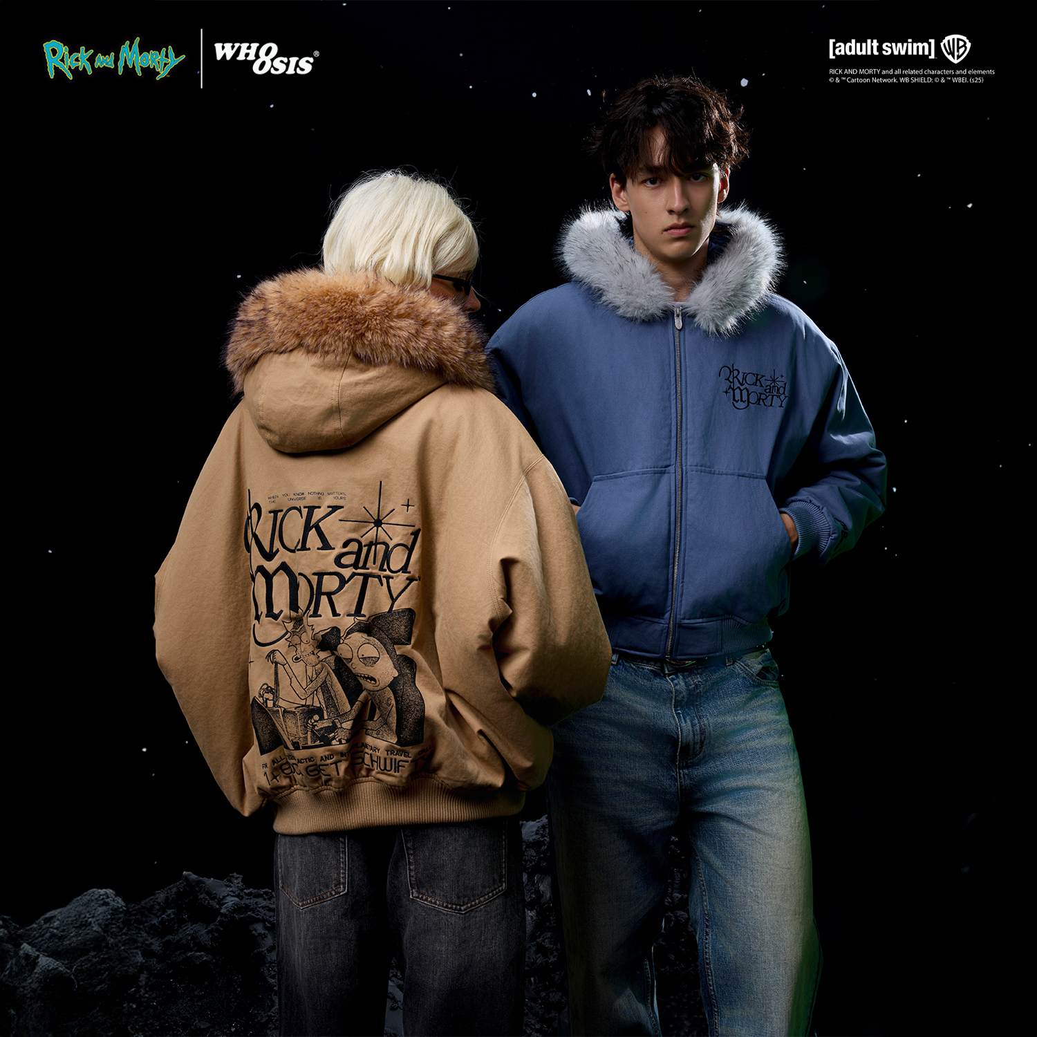 【Rick and Morty官方联名】WHOOSIS 复古毛领夹棉水洗外套秋冬男