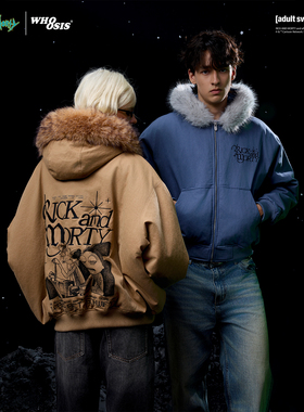 【Rick and Morty官方联名】WHOOSIS 复古毛领夹棉水洗外套秋冬男