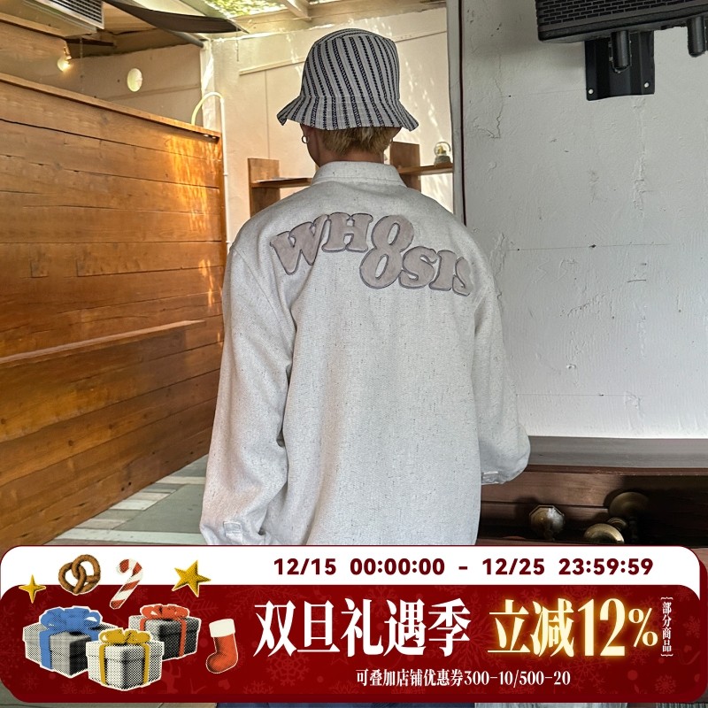 WHOOSIS（不知其名）毛绒贴布小香风长袖衬衫衬衣外套春秋情侣女