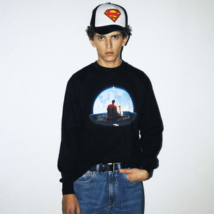 T恤美式 带你在月球上散步长袖 WHOOSIS 街头 超人SUPERMAN联名