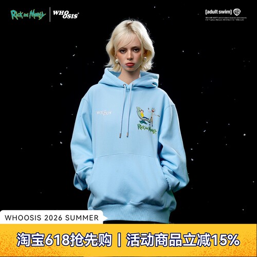 【Rick and Morty官方联名】WHOOSIS 人物刺绣帽衫卫衣卡通校园男