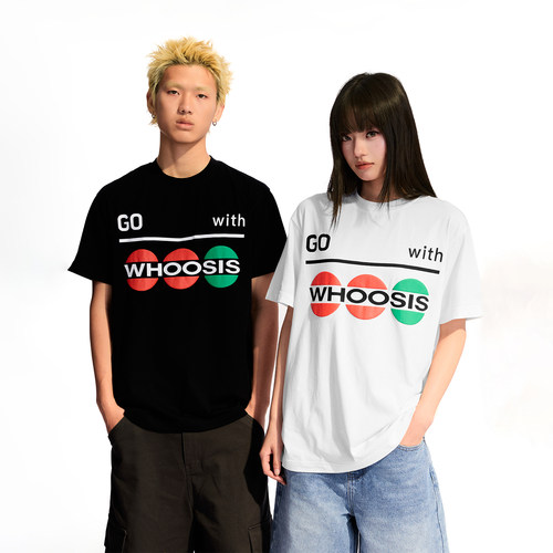 WHOOSIS（不知其名）GO WITH 短袖T恤夏季美式休闲百搭男女潮流