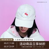 WHOOSIS KITTY官方联名 蝴蝶结软顶帽弯檐帽子百搭可爱 HELLO