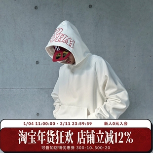 WHOOSIS（不知其名）刺绣logo帽衫秋冬情侣连帽卫衣简约百搭男女