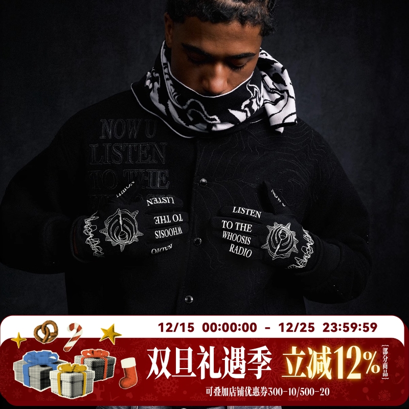 WHOOSIS RADIO 手套冬季保暖骑行滑雪户外防风防寒校园情侣男女潮