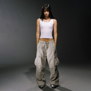 不知其名 子男女宽松美式 立体口袋工装 长裤 休闲伞兵裤 WHOOSIS