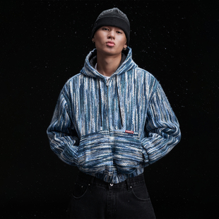 WHOOSIS（不知其名）特殊编织面料绳绣连帽夹克棉服外套秋冬男女