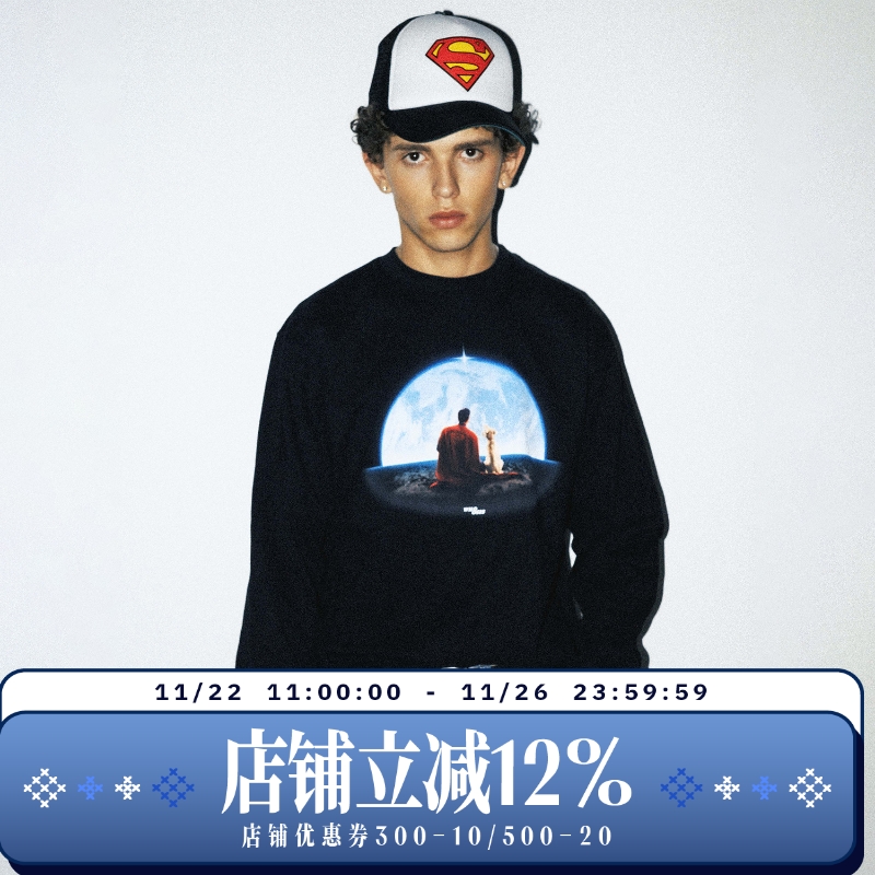 【超人SUPERMAN联名】WHOOSIS 带你在月球上散步长袖T恤美式街头