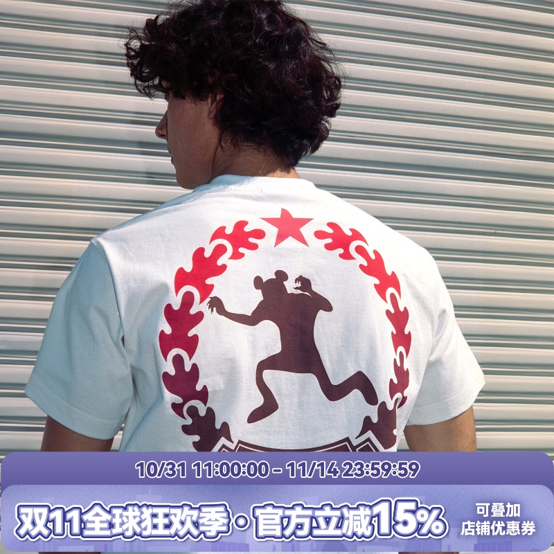 WHOOSIS(不知其名)影子徽章口袋短袖T恤夏季宽松休闲百搭男女