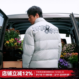 WHOOSIS（不知其名）放射星星刺绣羽绒服外套90鸭绒冬季保暖男女