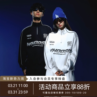 秋季 半拉链赛车服卫衣套装 校园情侣宽松男女 不知其名 WHOOSIS