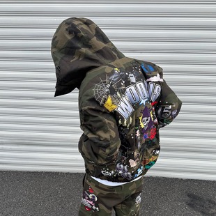男女 迷彩章仔棉服外套秋冬棉衣酷飒潮牌美式 WHOOSIS 不知其名
