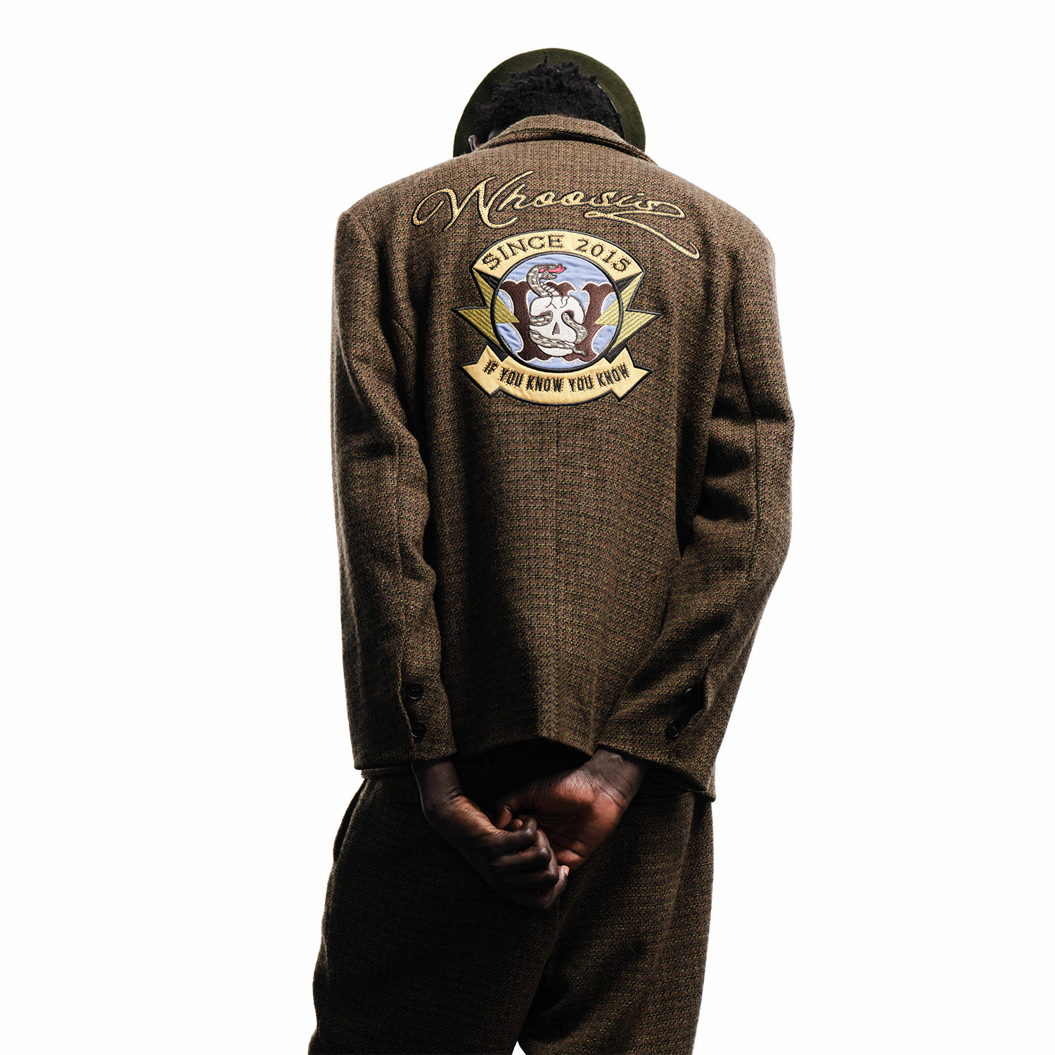 WHOOSIS(不知其名)永恒生命贴布绣烫钻羊毛毛呢西装外套复古男