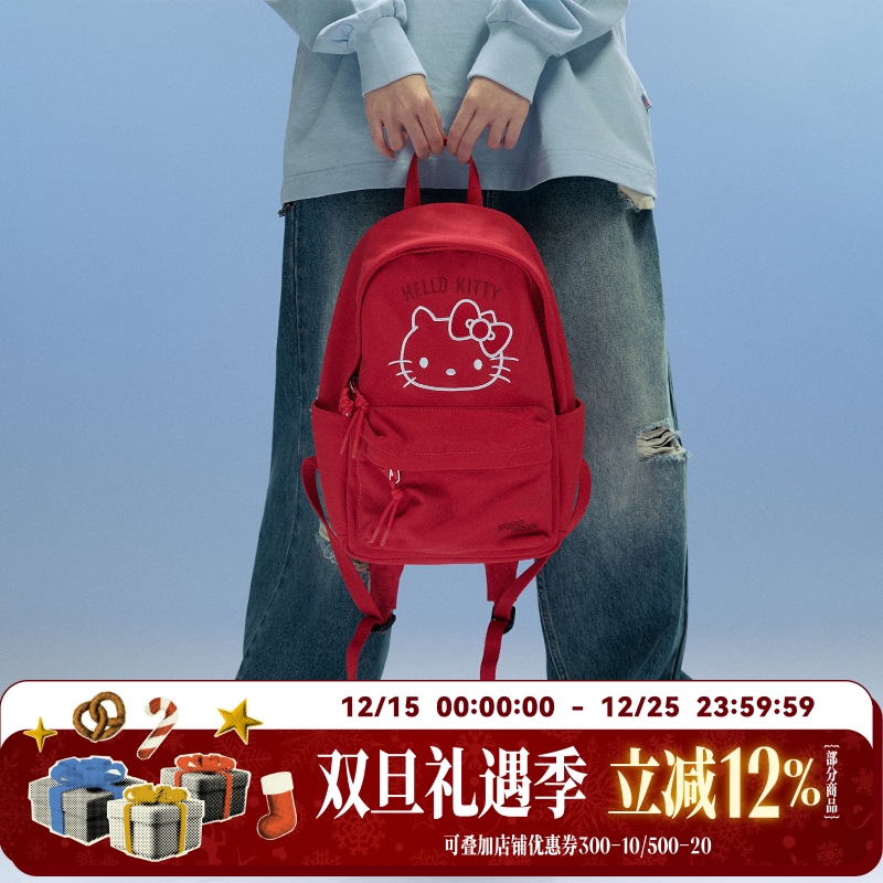 【HELLO KITTY官方联名】WHOOSIS 内里满印双肩包可爱校园通勤潮