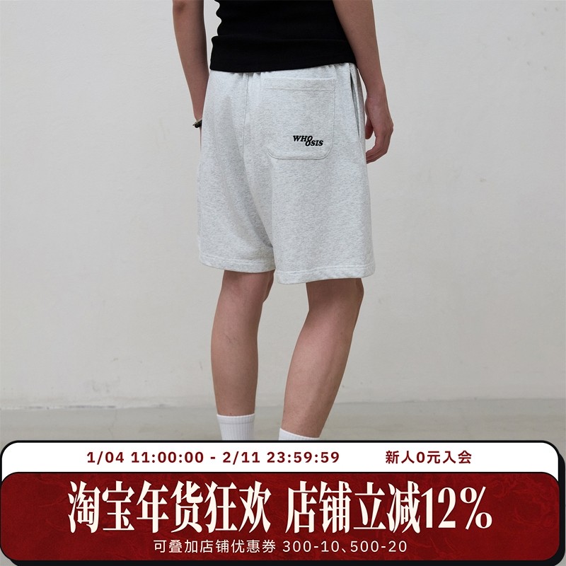 WHOOSIS（不知其名）刺绣五分卫裤夏季短裤美式街头简约百搭男女,男装,休闲裤,淘宝优惠券,粉丝福利购,淘宝优惠卷