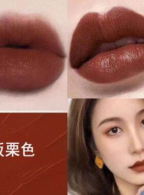欧美板栗棕色口红肉桂奶茶口红大牌哑光雾面不掉色不沾杯口红唇釉