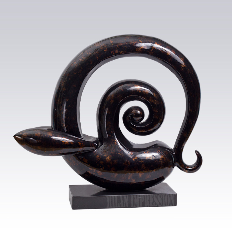 新中式玻璃纤维抽象蜗牛摆件酒店会所样板房雕塑入户玄关软装饰品