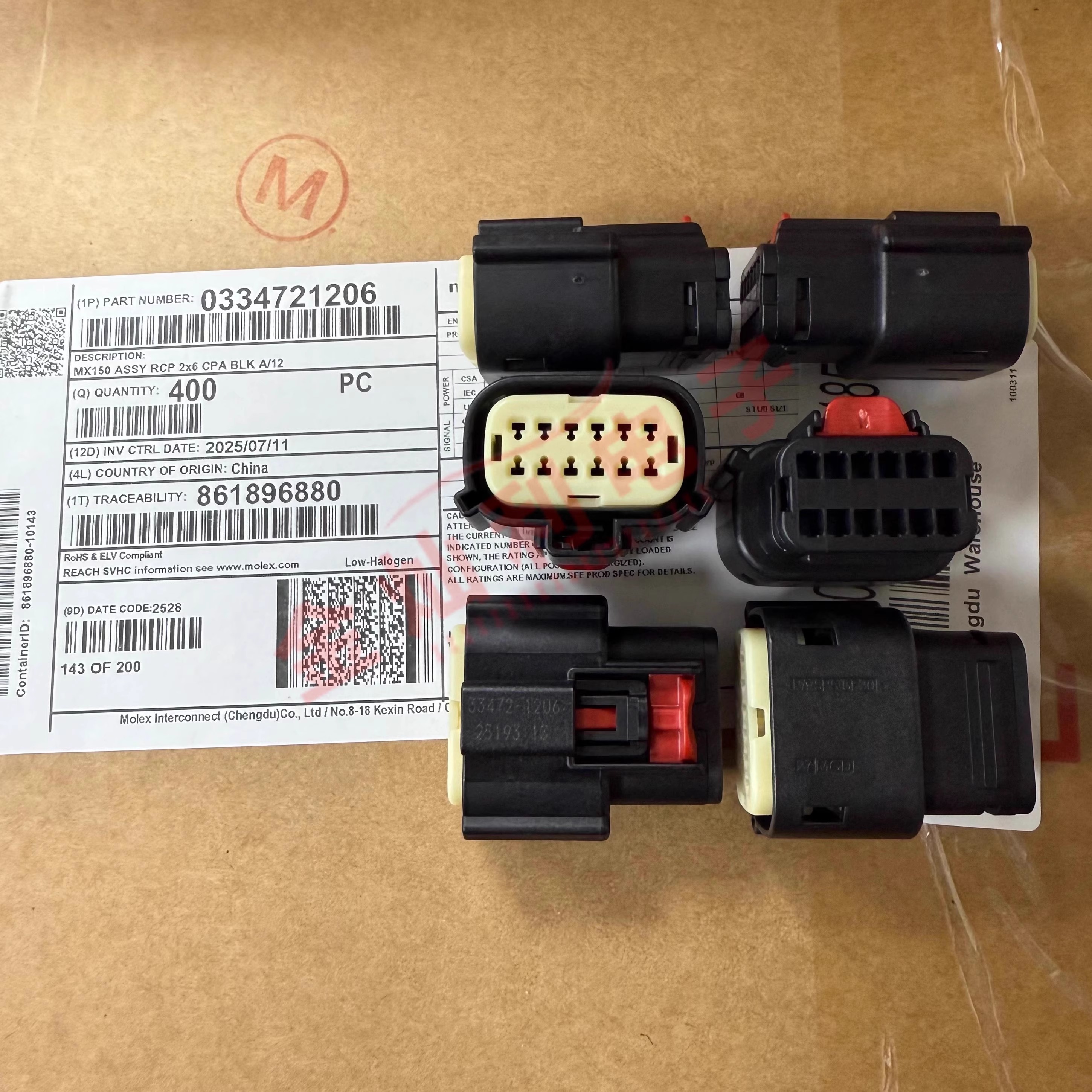 Molex连接器 33472-1206 334721206 胶壳12P 原装现货 一个起拍