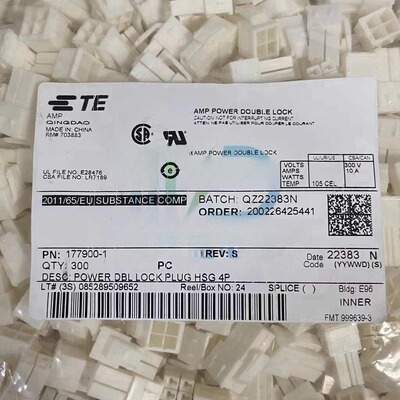 AMP/TE连接器 177900-1 接插件 胶壳4P 3.96mm 原装现货 一个起拍