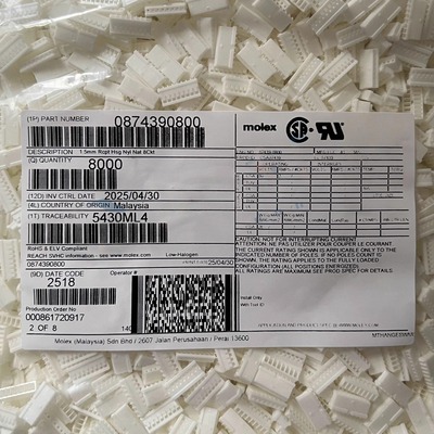 molex连接器 874390800 87439-0800 8pin胶壳 原装现货 一个起售
