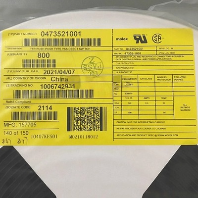 Molex连接器 473521001 47352-1001 自弹式VSS micro SD内存卡座