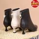 品牌真软皮短靴女靴2025秋冬新款 尖头高跟细跟加绒百搭瘦瘦马丁靴