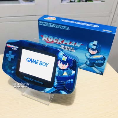 任天堂原装gameboy游戏机IPS高亮背光GBA掌机 怀旧礼品  洛克人蓝