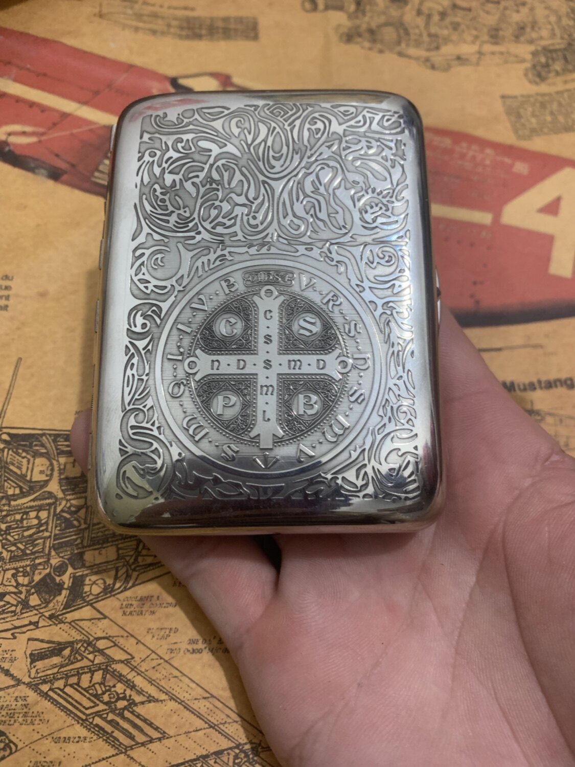 Zippo火机同款藏银烟盒十六支粗烟装个性复古时尚送礼自用