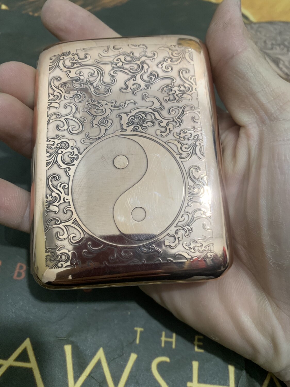 Zippo火机伴侣纯紫铜老式复古烟盒十六支粗烟装个性复古