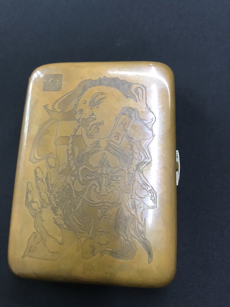 老式复古紫铜烟盒16支粗烟装