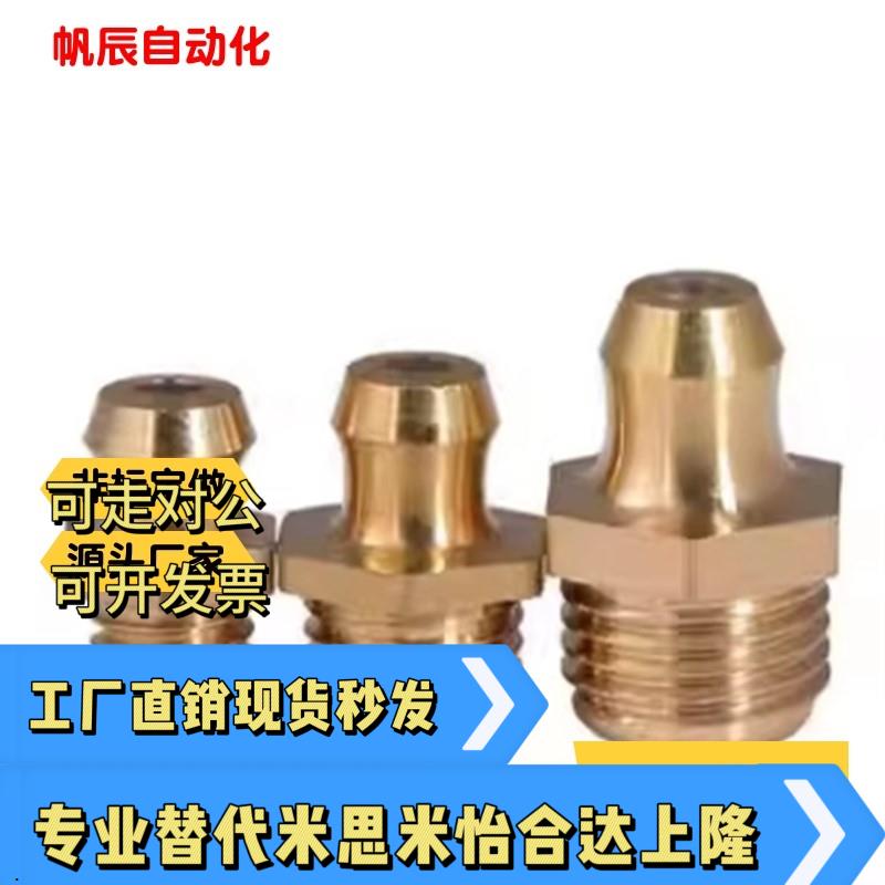 直通式压注油杯JBT794011995奶油嘴铜油嘴直嘴油咀油枪M6M8M10