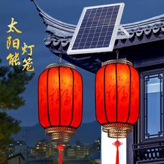 太阳能红灯笼大门口新年装饰防水结婚灯笼2025一拖二户外庭院别墅