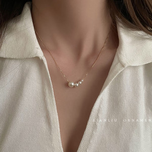 轻奢小众珍珠项链2022年新款女夏高级感锁骨链小众设计感颈链配饰