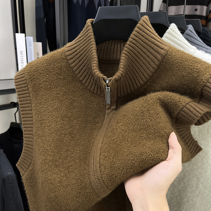 开衫马甲拉链款针织衫