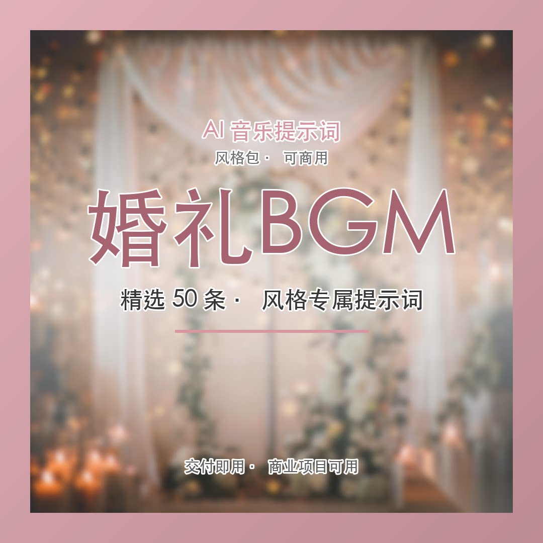 婚礼BGM AI音乐提示词包 婚庆仪式音乐BGM生成素材