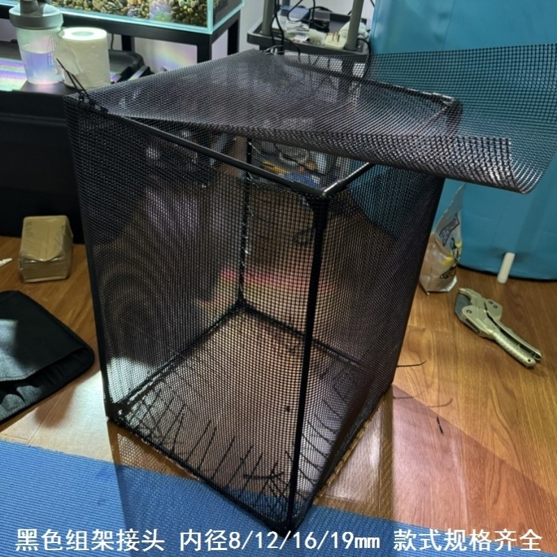 架子连接件塑料管连接件黑色管组架接头细硬管件圆管框架连接件