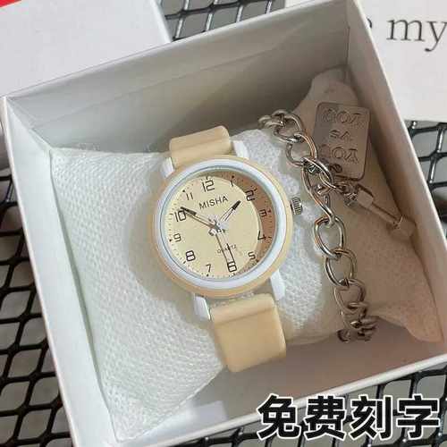 高颜值奶茶色手表ins风