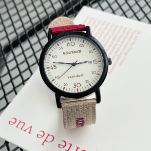 帆布带手表男女学生初高中高颜值简约个性复古学院风2025新款小众