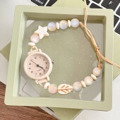 高颜值闺蜜手链表女初高中学生饰品ins风小众串珠编织手绳石英表