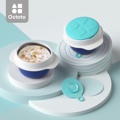 Octoto/奥克兔兔 儿童不锈钢注水保温碗-碗小温 6个月以上
